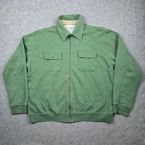 Orvis Jacket Mens Large Green Full Zip Collared Sweatshirt Workwear Outdoor